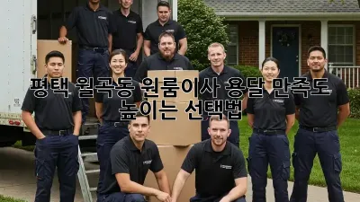 평택 월곡동 원룸이사 용달, 만족도 높이는 선택법!
